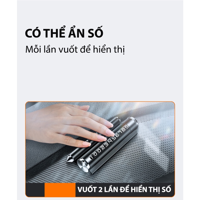 Bảng Ghi Số Điện Thoại Chất Liệu Hợp Kim Đỗ Xe Để Taplo Ô Tô, Tích Hợp Phá Kính Chất Liệu Siêu Bền