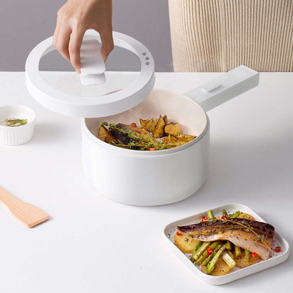Nồi Lẩu Điện Đa Năng Kèm Xửng Hấp Có Thể Chiên, Xào, Nấu ăn, nấu cơm, nấu lẩu