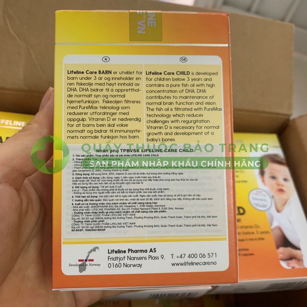 [Chính Hãng] Dầu cá kim cương, DHA và vitamin D3 cho bé từ 1 tháng tuổi - Lifeline Care Barn