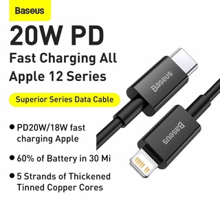 Cáp sac nhanh 20w cho iphone typec to lightning thiết kế tinh xảo độ dài 1 mét chính hãng baseus