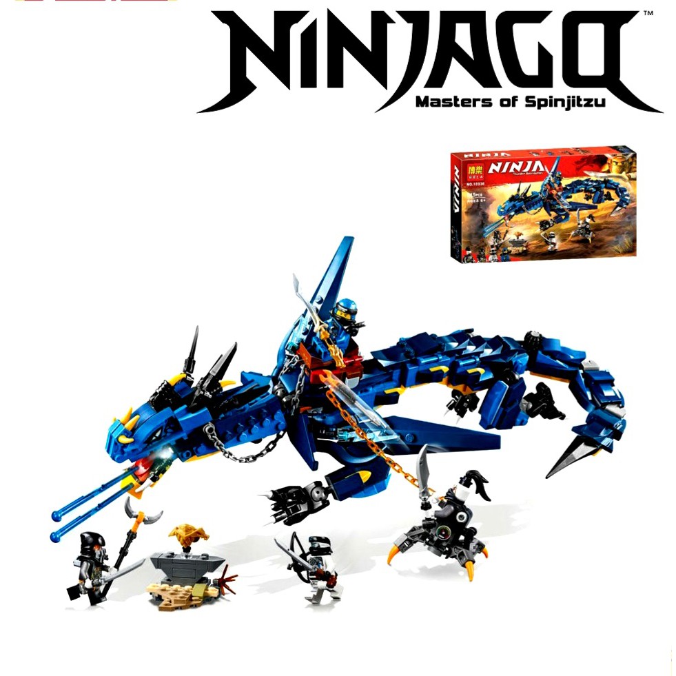 (HÀNG CÓ SẴN) Lắp ráp xếp hình NOT Lego Ninjago Movie Bela 10936 : Rồng sấm set của Jay 528 mảnh.