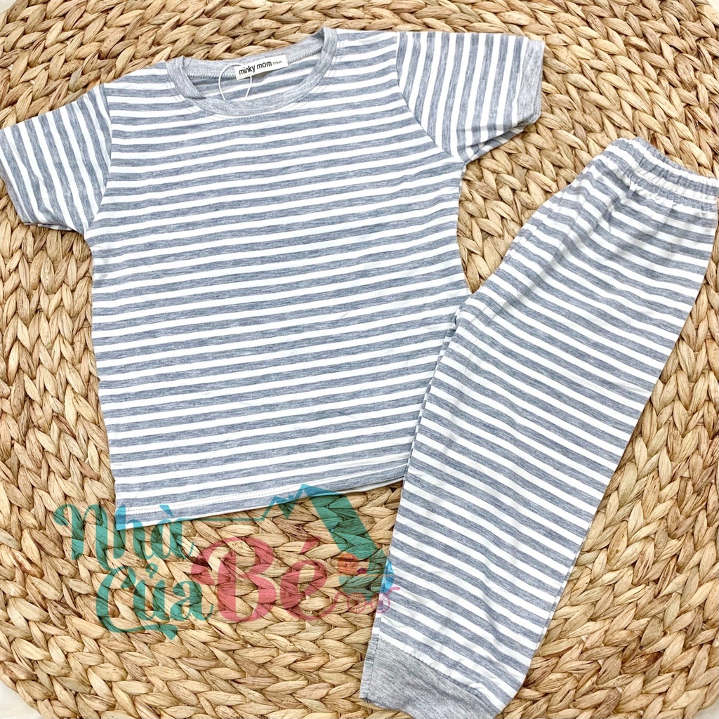 Bộ MinkyMom Cho Bé 🎅 Họa Tiết Sọc Kẻ Trơn Cực Chất 🎅 Thun lạnh 100% cho bé trai,bé gái từ 6-20kg💥