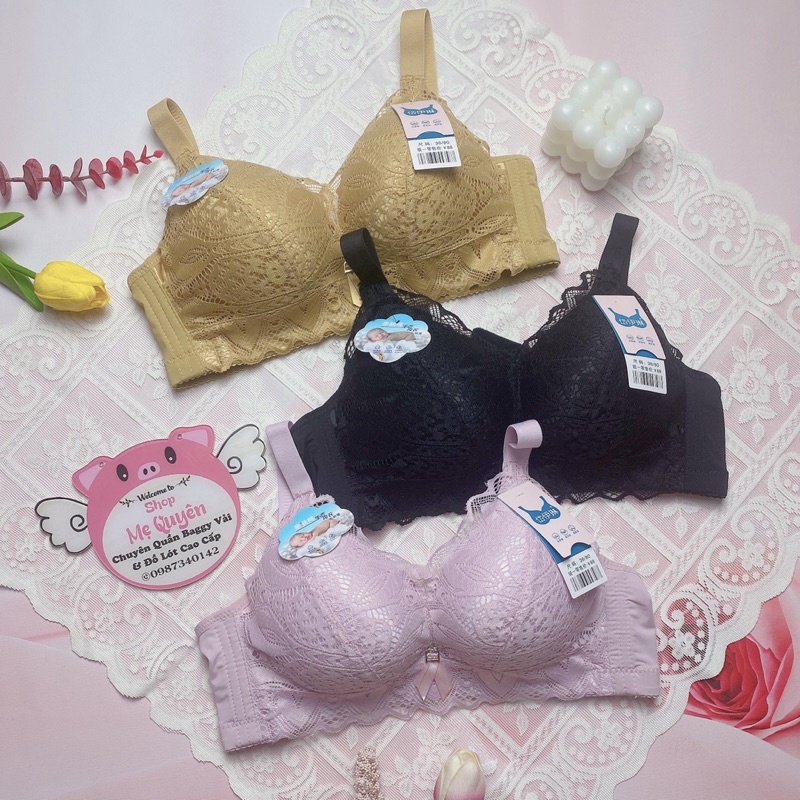 Áo lót ren không gọng mút vừa 2,5cm ôm ngực, mút mềm cho nàng tự tin tôn vòng 1 đầy đặn