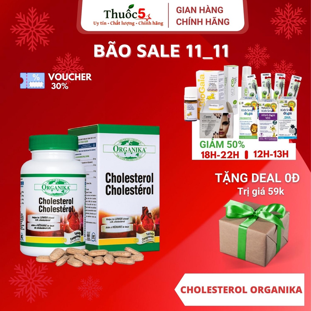 [GIÁ GỐC] Cholesterol Organika hỗ trợ tim mạch 60 viên
