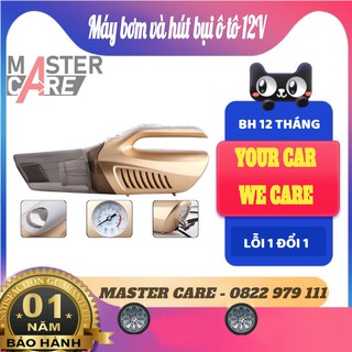 Máy hút bụi kiêm bơm xe, đo áp suất lốp cho xe hơi 4 in 1