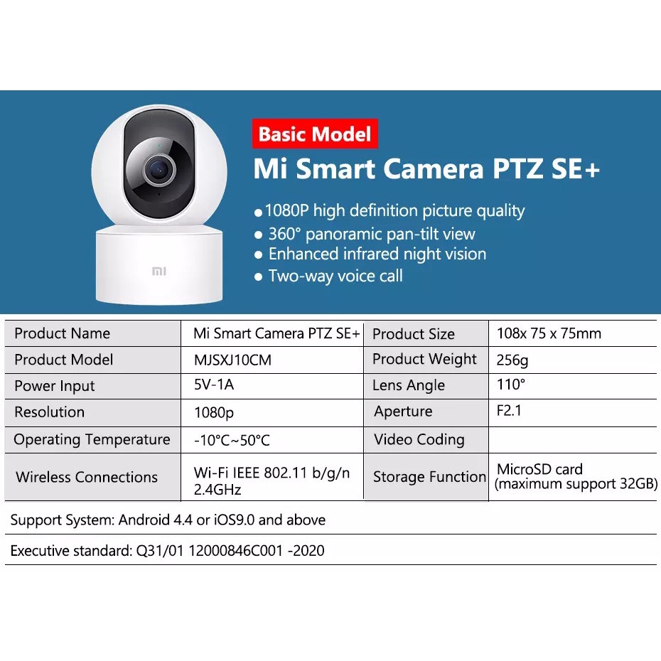 Bản Quốc Tế- Camera IP Xiaomi Mijia 360 độ PTZ 2K SE | BigBuy360 - bigbuy360.vn