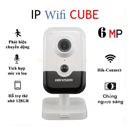 Camera IP Wifi Cube Hồng ngoại 6Mp Hikvision hỗ trợ đàm thoại 2 chiều dòng cao cấp