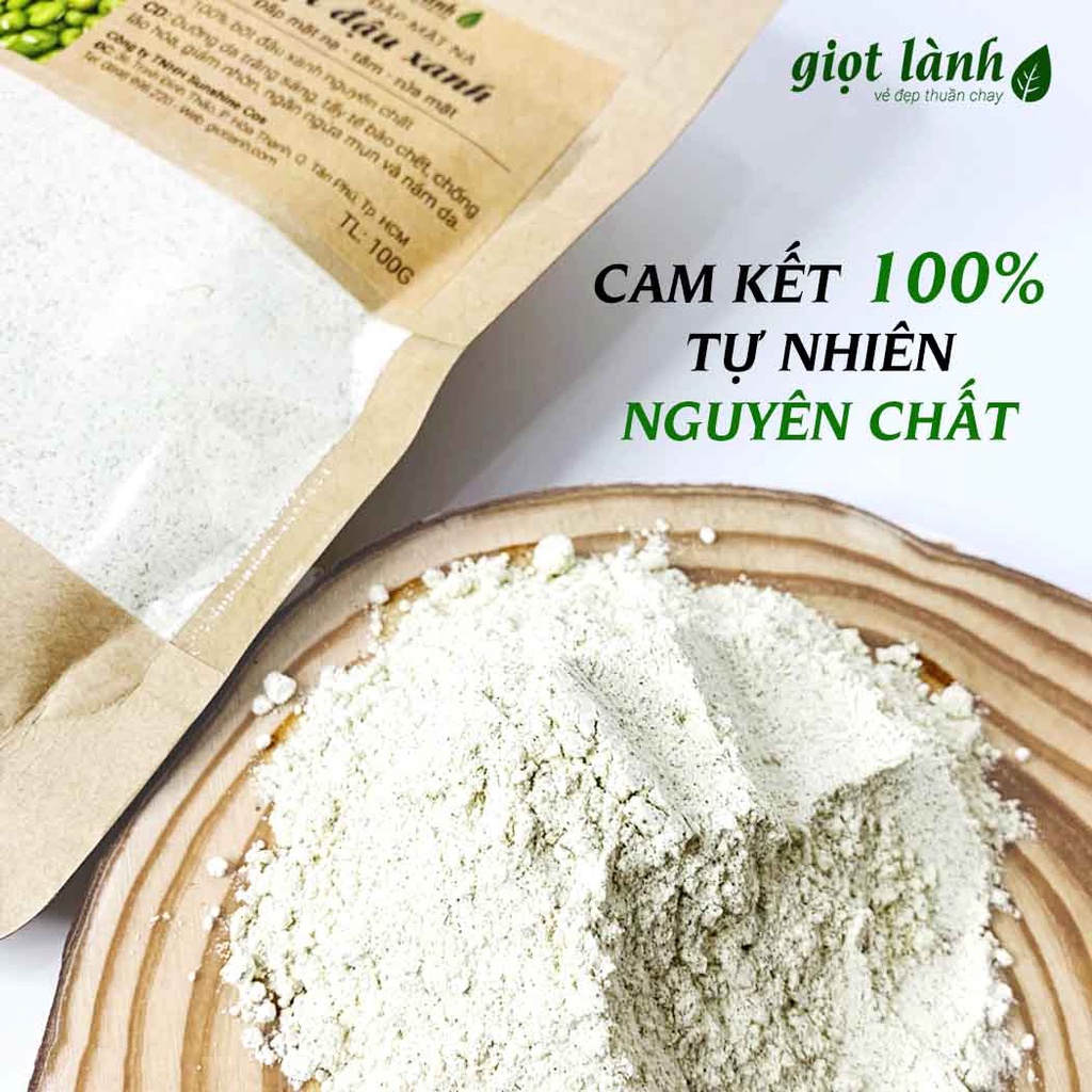 Bột Đậu Xanh nguyên chất - Da trắng sáng, mịn màng Giọt Lành 100 Gram