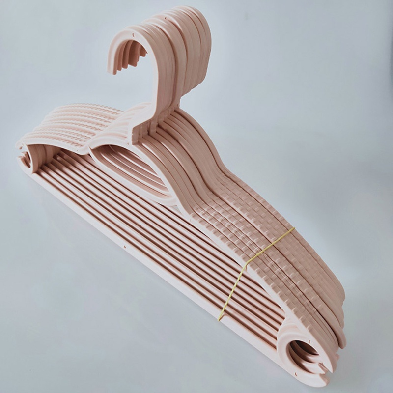 Set 10 Móc Treo Quần Áo Bằng Nhựa Chống Trượt Nhiều Màu Sắc Tiết Kiệm Không Gian