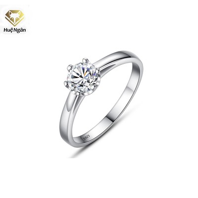 Nhẫn bạc 925 Huệ Ngân - 6 chấu trơn không đá RR1243