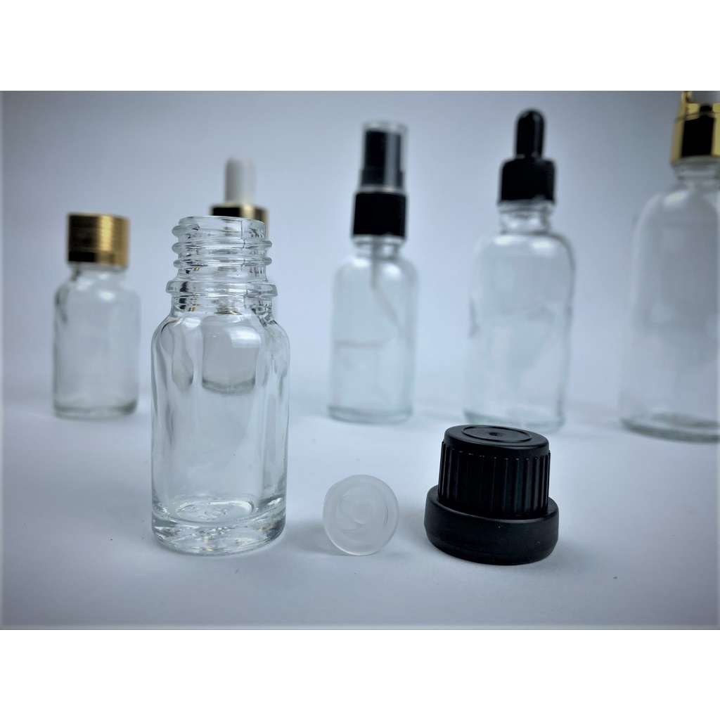 Lọ đựng chiết tinh dầu thủy tinh nắp nhựa đen nhỏ giọt dung tích 5ml/10ml/15ml/20ml/30ml/50ml/100ml