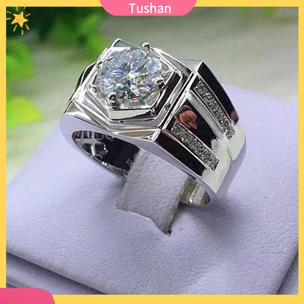 Nhẫn đính đá sáng bóng sang trọng cho nam