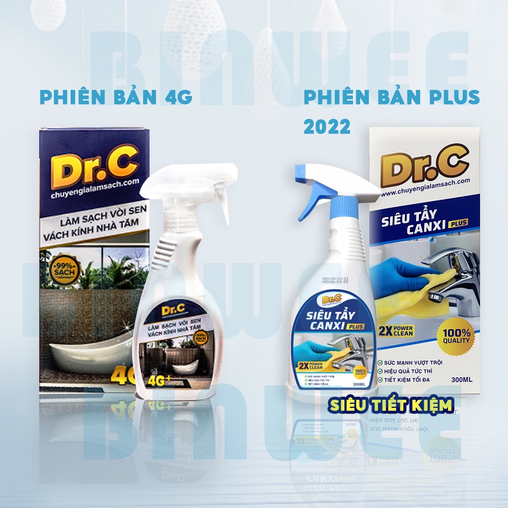 Tẩy cặn canxi 4G Plus DrC 300ML vệ sinh nhà tắm làm sạch các vết bẩn đóng cặn