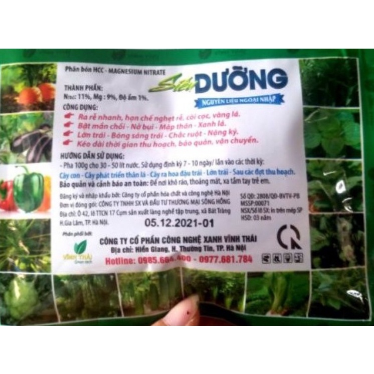 Phân Siêu Dưỡng Đạm Magie tăng xanh dày lá, bóng sáng lá, dưỡng Rau Ăn Lá, Măng Tây, rau thơm gói 100g
