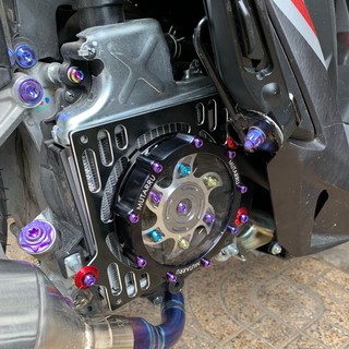 Che két nước quạt gió mặt kính trong suốt Mutaru lên full 19 con ốc titan gr5 cho Vario, Click, SH mode, AB 125, SH 20o