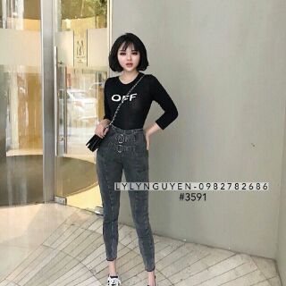 Quần jean nữ lưng cao thời trang