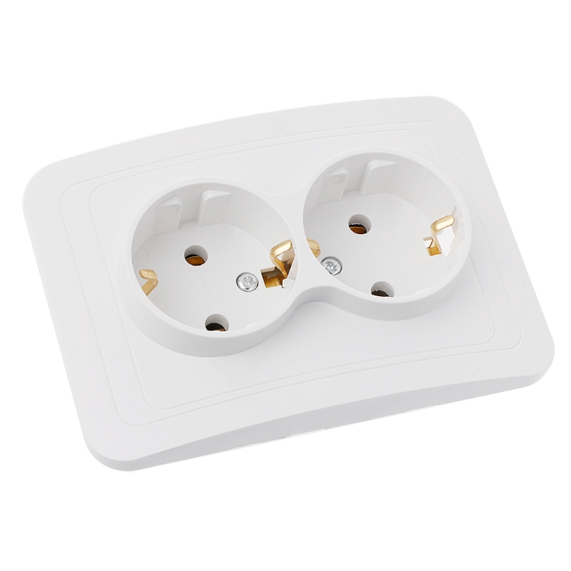 Ổ cắm nguồn ngoài nối đất kiểu EU 118x80mm 220V/16A
