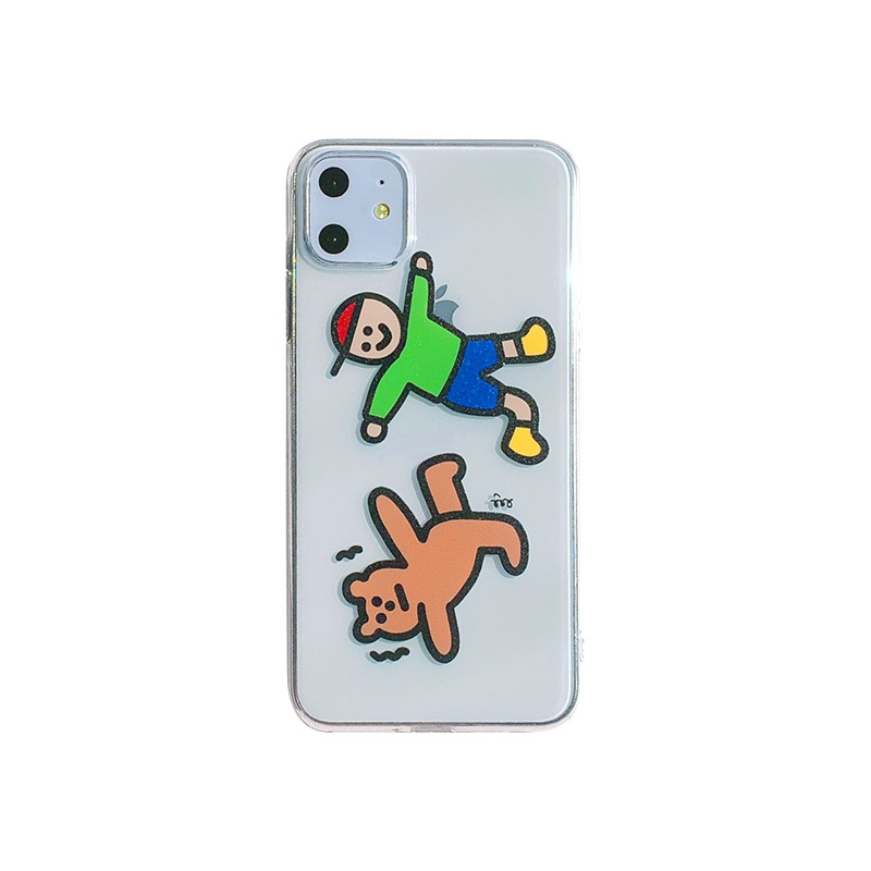 Ốp điện thoại in hình chàng trai và gấu hoạt hình cho Iphone 5/5S/6/6plus/6S/6S plus/6/7/7plus/8/8plus/X/XS/XS Max 276 | BigBuy360 - bigbuy360.vn