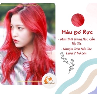 Thuốc nhuộm màu đỏ rực + tặng oxi dưỡng + bao tay