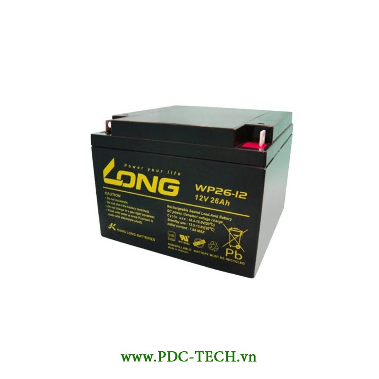 Ắc Quy LONG 12V 26Ah, WP26-12 - Chuyên Dùng Cho Nguồn Dự Phòng (UPS, Inverter,...)