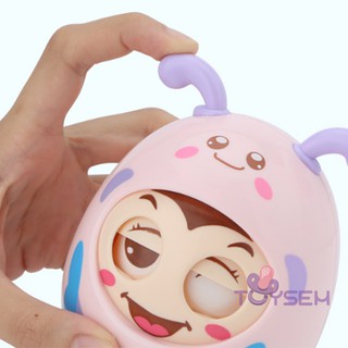 Đồ chơi trẻ sơ sinh con ong lật đật có chuông toysem lục lạc lắc kêu - Quà tặng sinh nhật đầy tháng thôi nôi cho bé