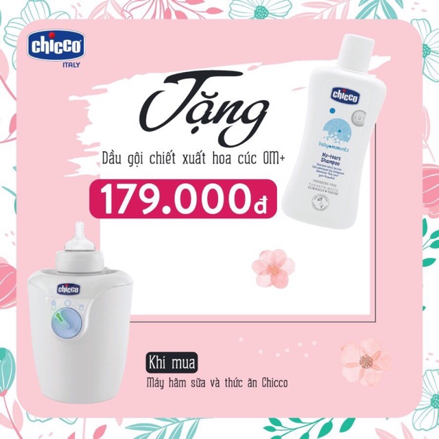 [Mã MKBC13 giảm 80k đơn 1 triệu] &lt;SALE SỐC&gt; Máy hâm sữa và thức ăn Chicco 7388