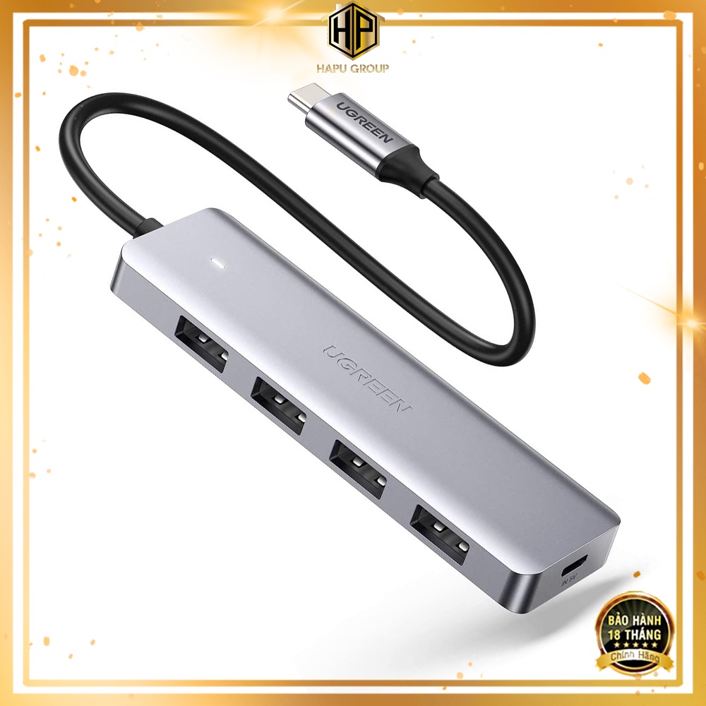 USB Type C to 4 cổng USB 3.0 Ugreen 70336 - Hub 4 Port tốc độ 5Gbps chính hãng - Hapugroup