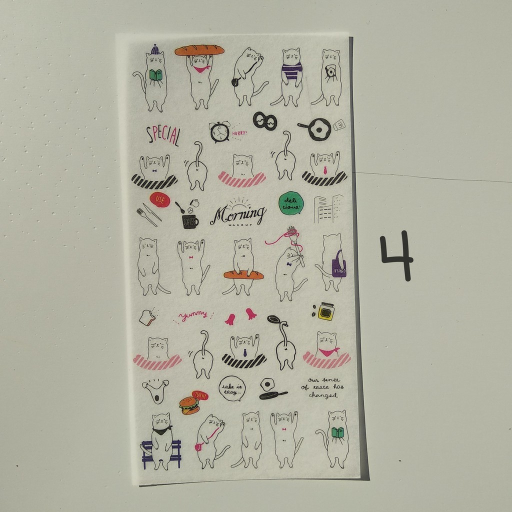 Hình dán Gấu mèo Mèo gấu trang trí sổ , vở , scrapbook ...