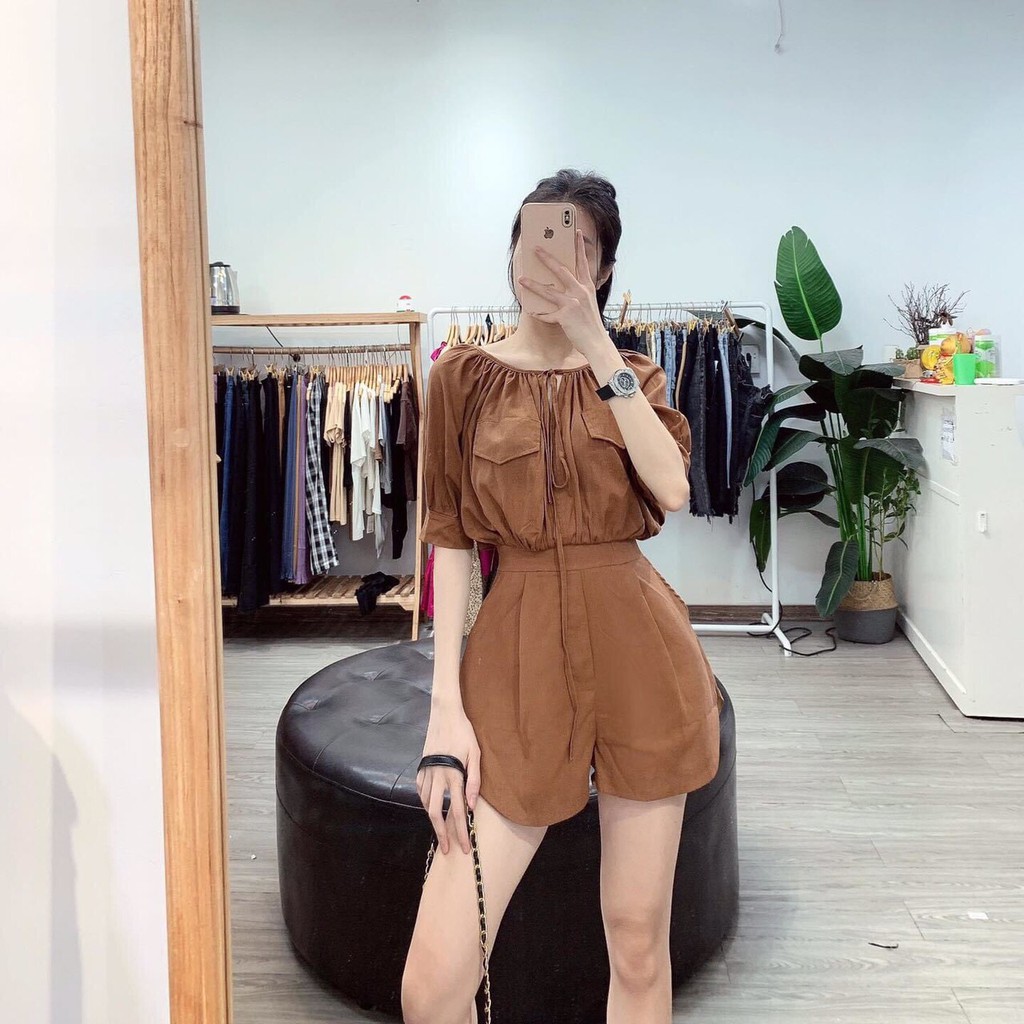 Sét Đồ Nữ ,Bộ Đùi Lượn Áo Viền Cổ Nơ Thiết Kế Nắp Túi Giả Bo Tay Đẹp Xuất Sắc | BigBuy360 - bigbuy360.vn