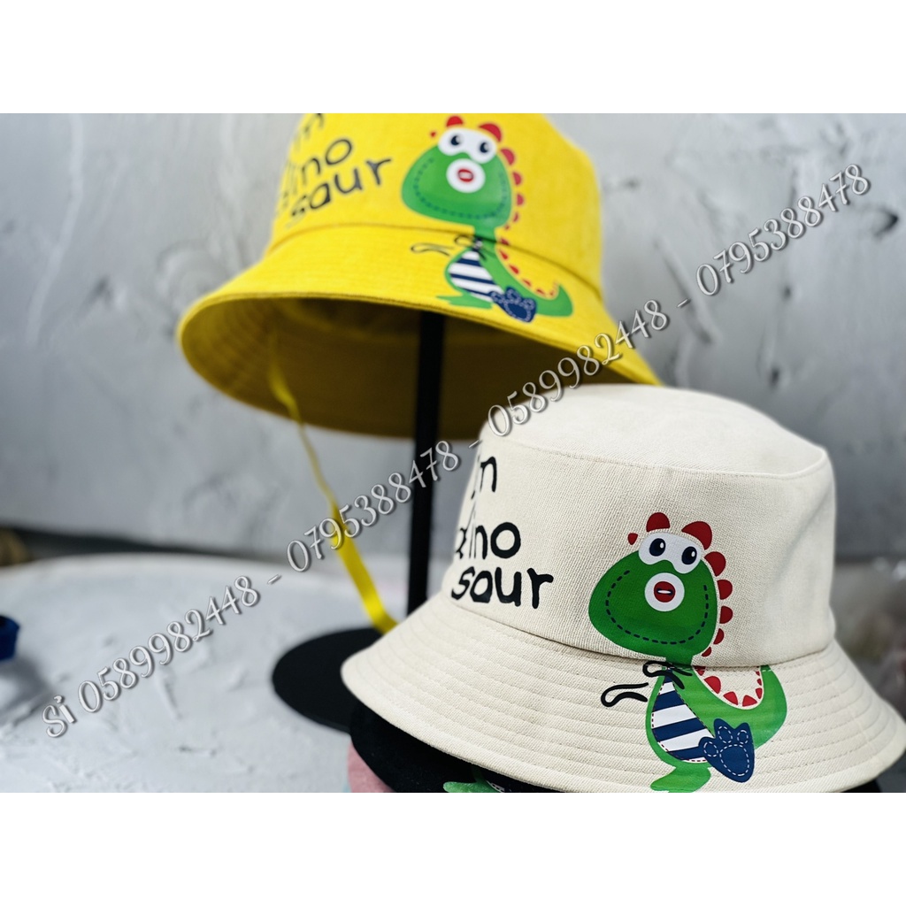 NÓN BUCKET - MŨ TAI BÈO CON KHỦNG LONG CHO BÉ TRAI BÉ GÁI 1T ĐẾN 5T