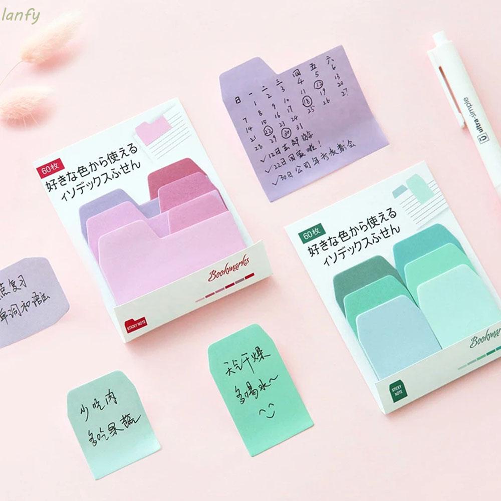 LANFY Mini Sticky Note 60 sheets Stationery Memo Pad Gradient School Supplies Watercolor Decorative Office Planner