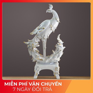 Tượng decor chim phượng hoàng trắng, tượng trang trí nội thất
