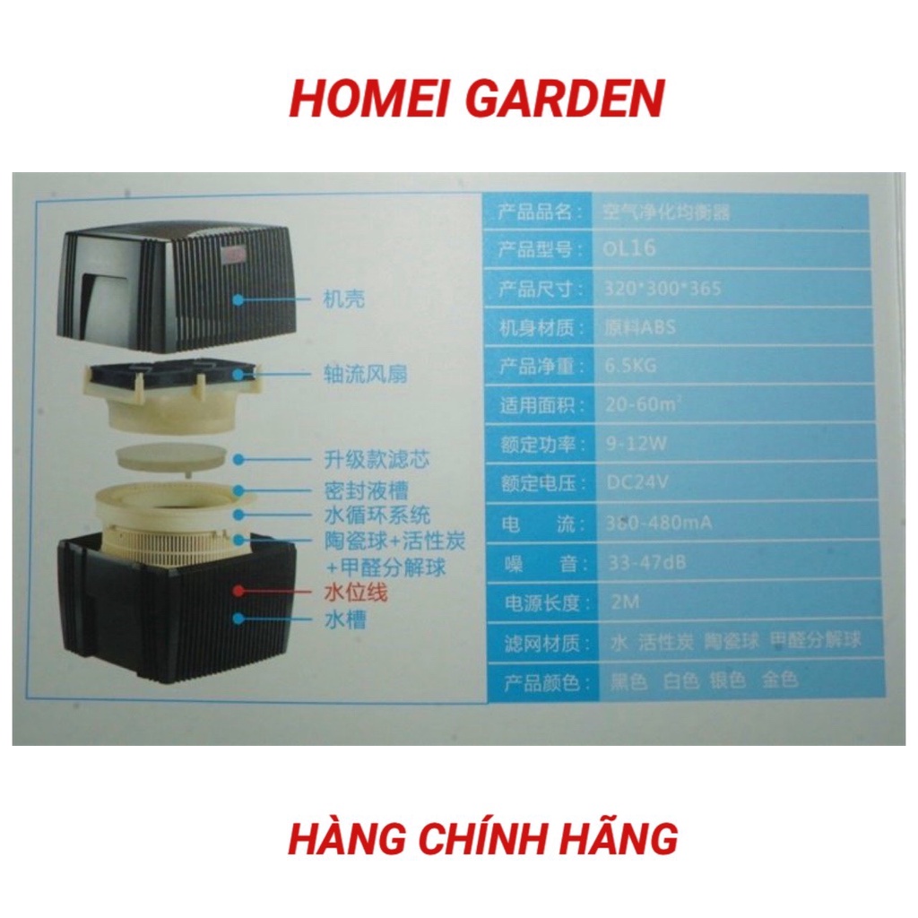 Máy lọc không khí tuần hoàn nước, Máy làm ẩm không khí trong nhà, hàng thương hiệu lớn cao cấp - G0015