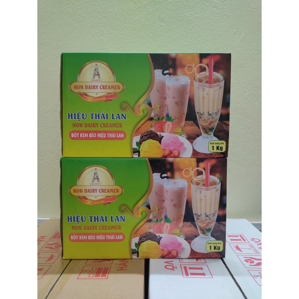 Trà thái xanh + bột kem béo hiệu thái lan,nguyên liệu làm kem,làm bánh,nguyên liệu làm trà sữa.