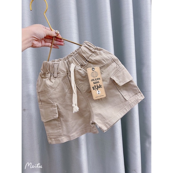 Quần Lửng Kaki Túi Hộp Cho Bé 12-22kg Chất Kaki Mềm Co Dãn Cực Đẹp