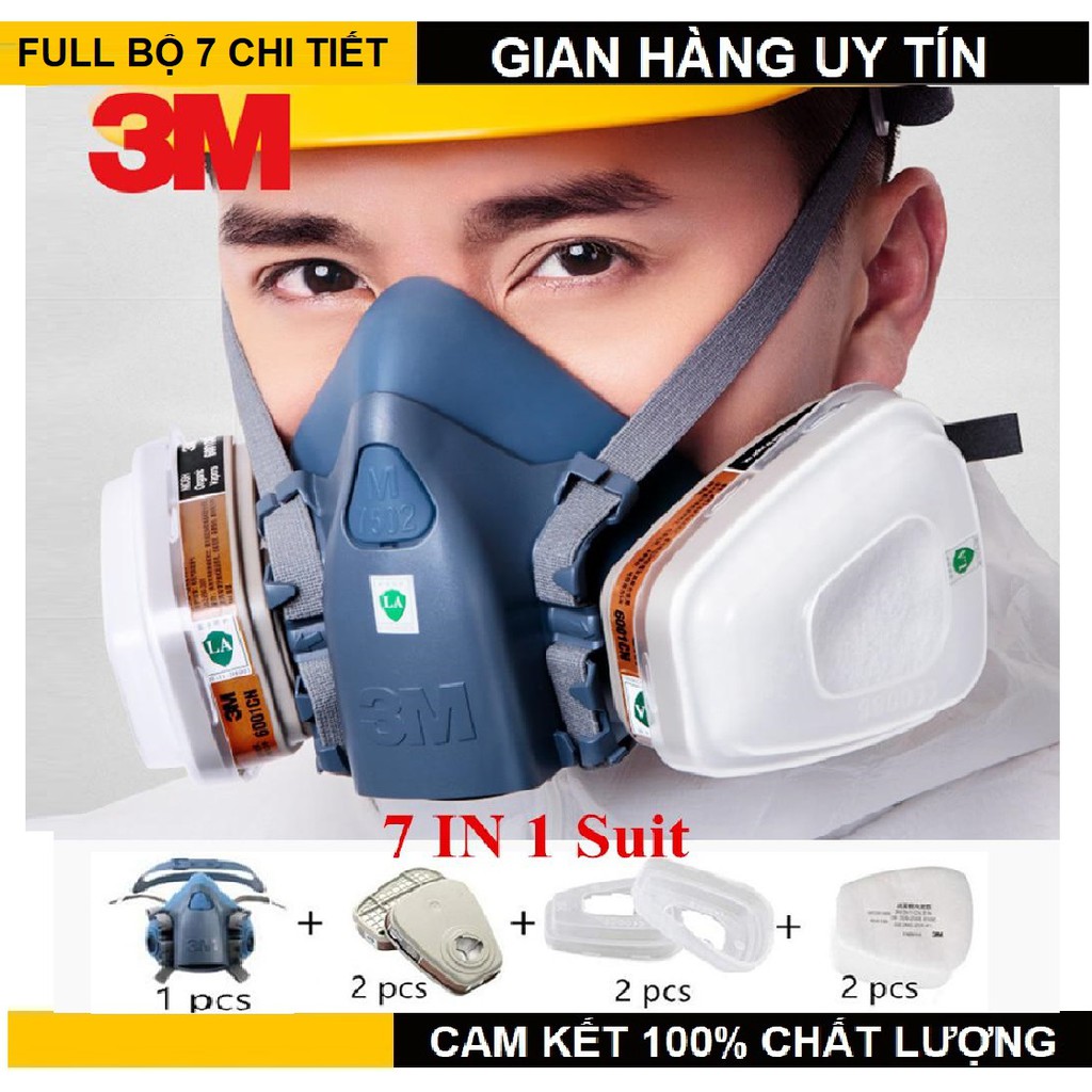 MẶT NẠ PHÒNG ĐỘC 3M 7502-Khẩu Trang Chống Độc 2 Phin Lọc Hoạt Tính