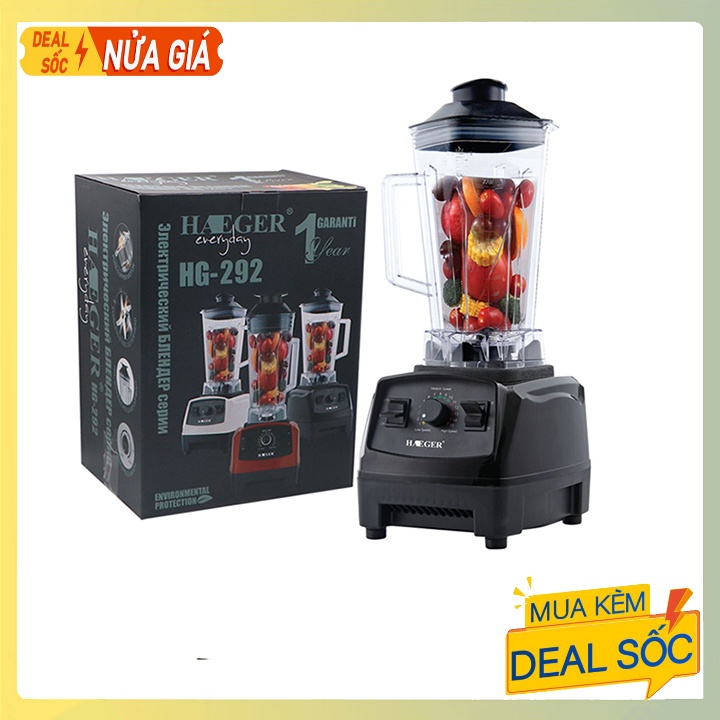 Máy xay sinh tố công nghiệp đa năng HAEGER xay sinh tố xay thịt xay thực phẩm cứng xay gia vị