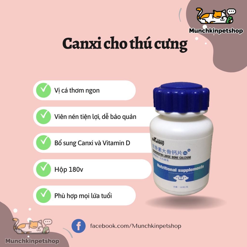 Canxi cho chó mèo MCP, bổ sung canxi, vitamin, chắc xương, canxi nano, calcium phosphorus cho chó mèo