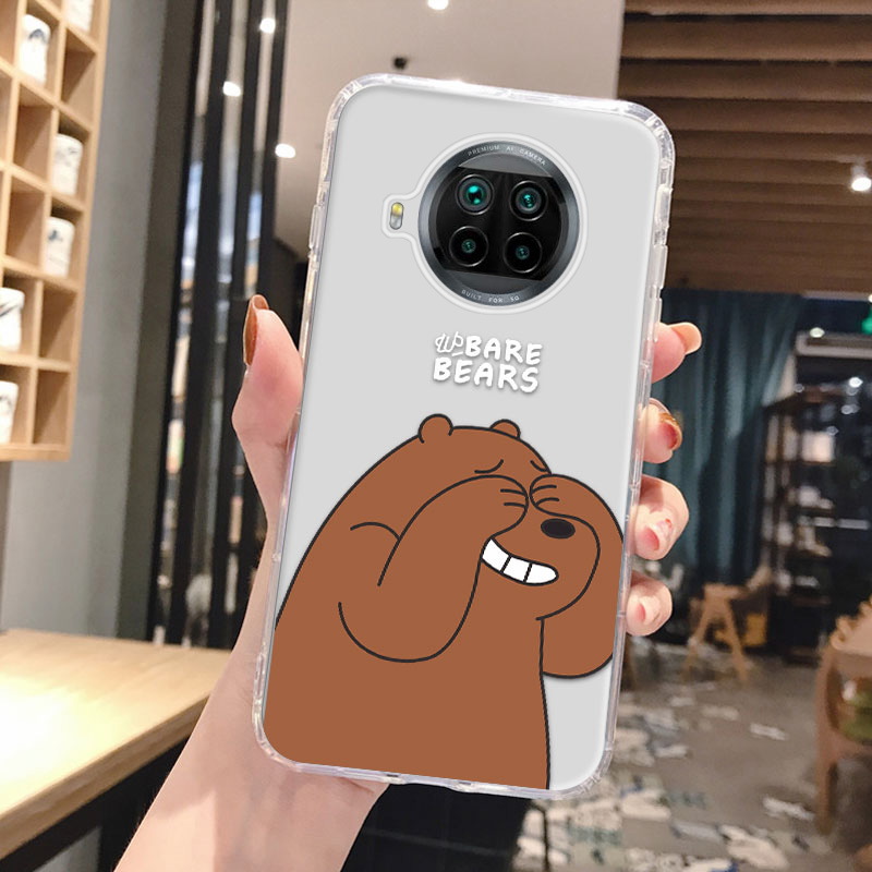 Cute Bear Cheap Case for A9 F11Pro F5 F9 A37 A5 A52 A53 2020 A7 A8 Realme 5 5S 5i 6i 7 Pro 7i C12 C15 C17 Narzo10 A 20Pro Reno4 4G  Airbag Anti-fall Camera Protection Clear Cover