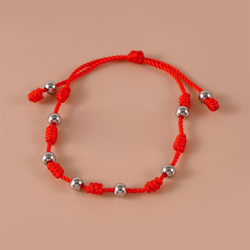 Vòng Tay Bùa May Mắn 7 Sợi Màu Đỏ May Mắn