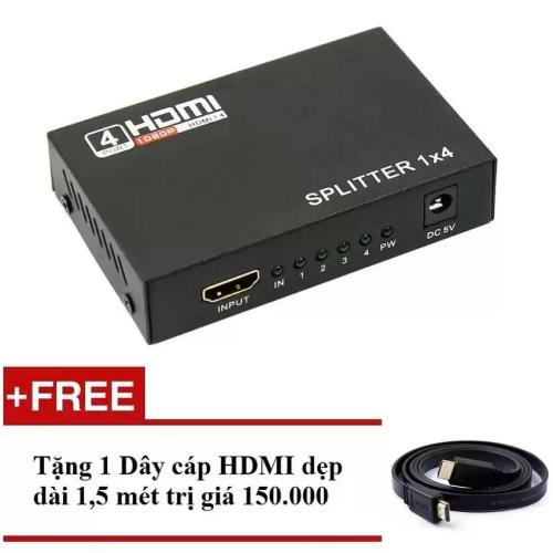 ( Tặng dây hdmi 1,5m )Bộ chia HDMI 1 ra 4 HDMI SPLITTER 1 TO 4 .