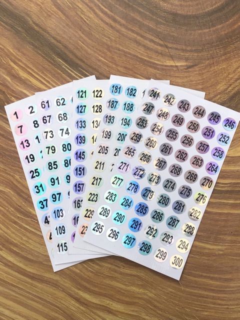 Số dán sơn tem dán lọ chai sơn số 1-120.1-300