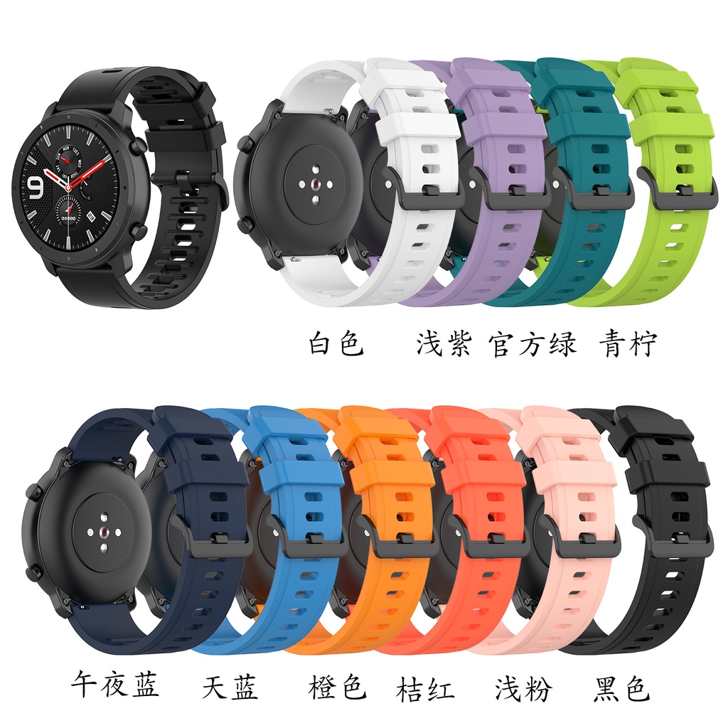 Đồng Hồ>Phụ kiện đồng hồ>Dây đồng hồ watch strap Đồng hồ Samsung galaxy Watch 42/46mm / Active2/3 thế hệ 40 / 44mm với dây đeo silicon Gear sport S3 s2s4 Huami 1/2 thế hệ GTR / gts màu Xiaomi