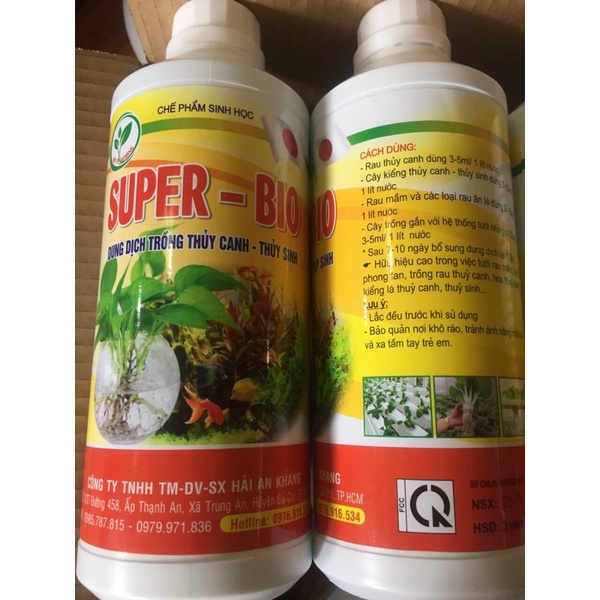 DUNG DỊCH TRỒNG CÂY THỦY CANH,THỦY SINH BIO LIE - super bio 1 lit