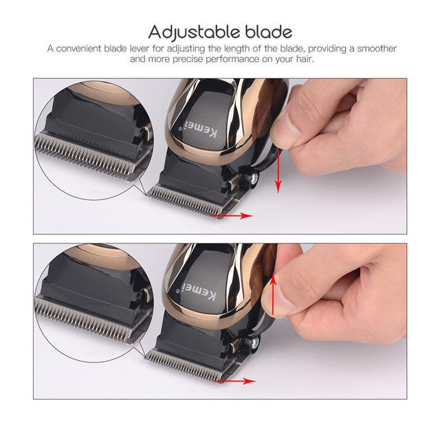 Tông đơ cắt tóc không dây chuyên nghiệp Kemei KM-1990 chế độ Turbo siêu mạnh ,Hàng Chính Hãng