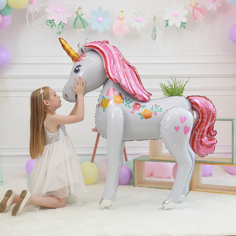 1 bong bóng hình kỳ lân 106*116cm trang trí tiệc sinh nhật