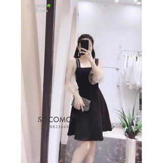 Thanh lý đầm tuyết mưa tay ren lưới kết ngọc