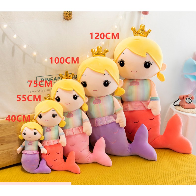 MỚI Gối ôm hình nàng tiên cá đội vương miện cho bé gái