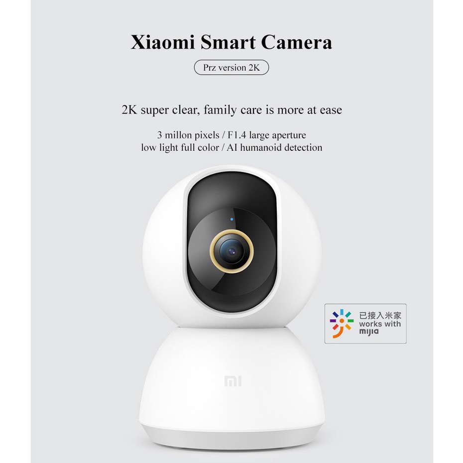 [GIAO HỎA TỐC]Camera Xiaomi IP 1296p 2K Xoay 360 Độ|Nhận Dạng Khuôn Mặt AI