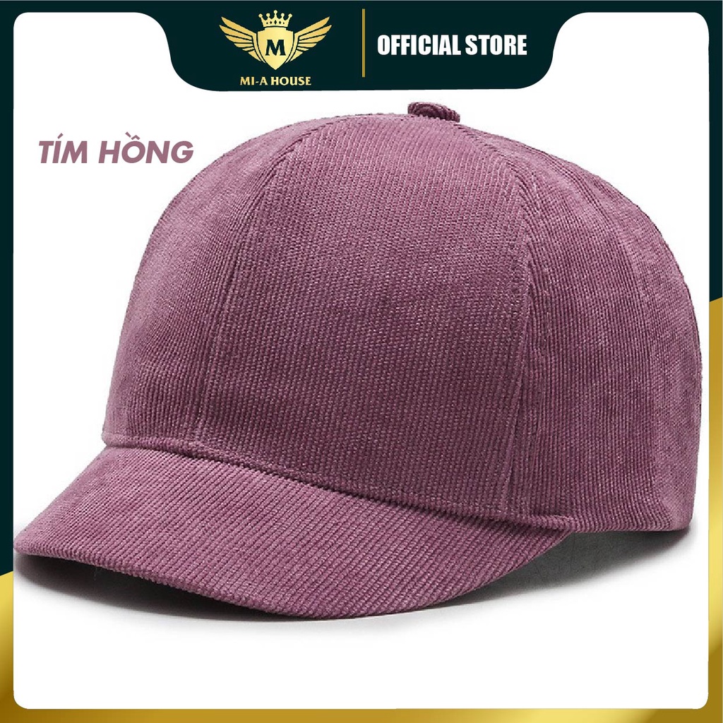 Mũ lưỡi trai lưỡi ngắn, mũ vành ngắn chất nhung tăm siêu rẻ đẹp thoáng mát nhiều màu